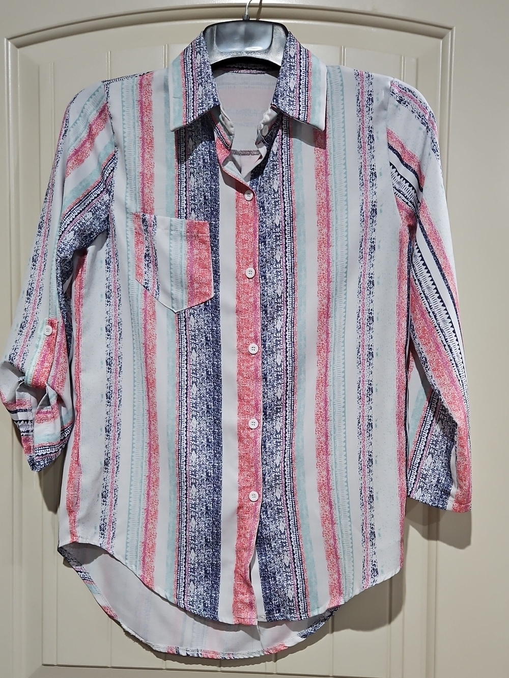 Women's Casual Striped Button-Up Shirt - S - NWOT